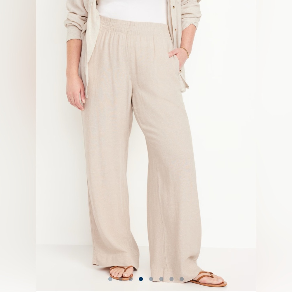 Old Navy High-Waisted Linen-Blend Wide-Leg Pants